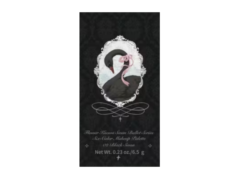 Flower Knows Swan Ballet Series Makeup Palette, 02 Black Swan, 0.23 oz/6.5 g