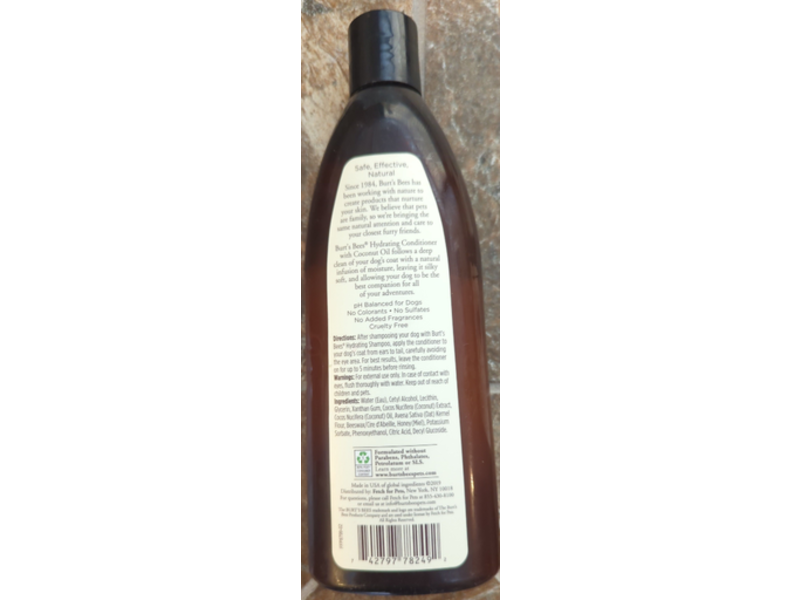 Burt's Bees Dogs Care Plus+ Natural Hydrating Conditioner, Coconut Oil, 12 fl oz/354 mL