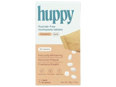 Huppy Fluoride-Free Toothpaste Tablets, Cinnamon, 1.3 oz/36 g, 62 Count,