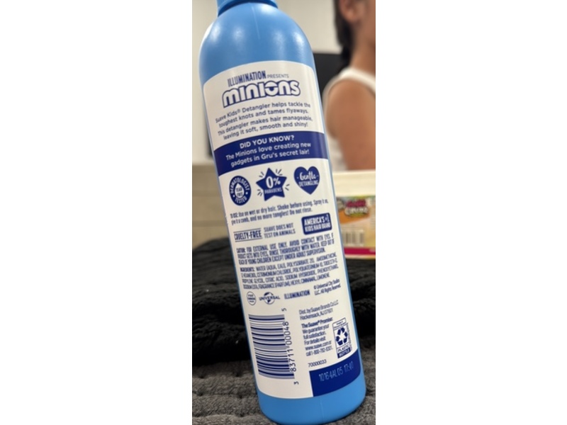 Suave Kids' Minions "Best Hair Ever!" Detangler Spray, 10 fl oz/296 mL, Pack Of 6