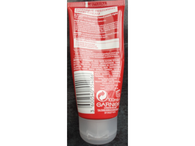 Garnier Hand Repair Intensive Restoring Hand Cream, Anti Dryness, Extra Dry Skin, 100 mL