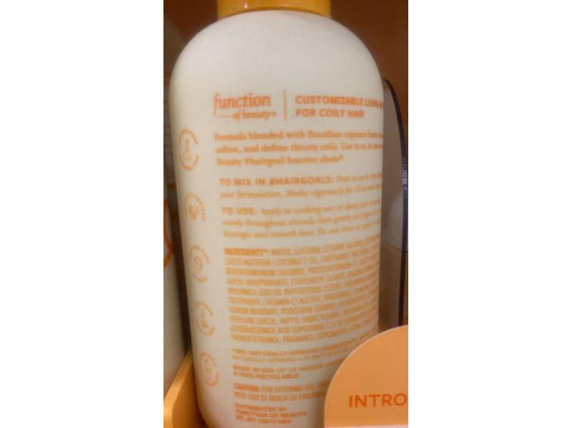 Function Of Beauty Coily Hair Leave In Conditioner, 7 fl oz/207 mL