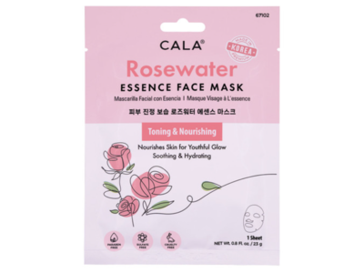 Cala Toning & Nourishing Essence Face Mask, Rosewater, 0.8 fl oz/23 g, 1 Count