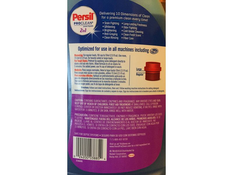 Persil Proclean 2-In-1 Odor Fighter, 50 Loads, 100 fl oz/2.95 L