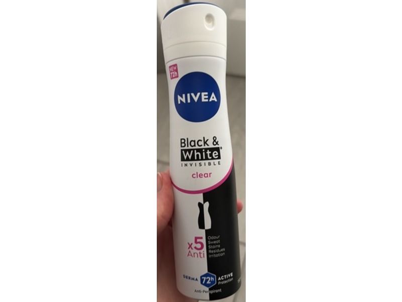 Nivea Black & White Invisible Clear Anti-Perspirant, 150 mL