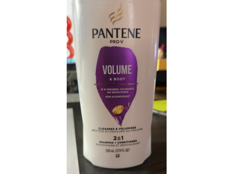 Pantene Volume & Body 2 In 1 Shampoo + Conditioner, Pro - V, 17.9 fl oz/530 mL, Pack Of 3