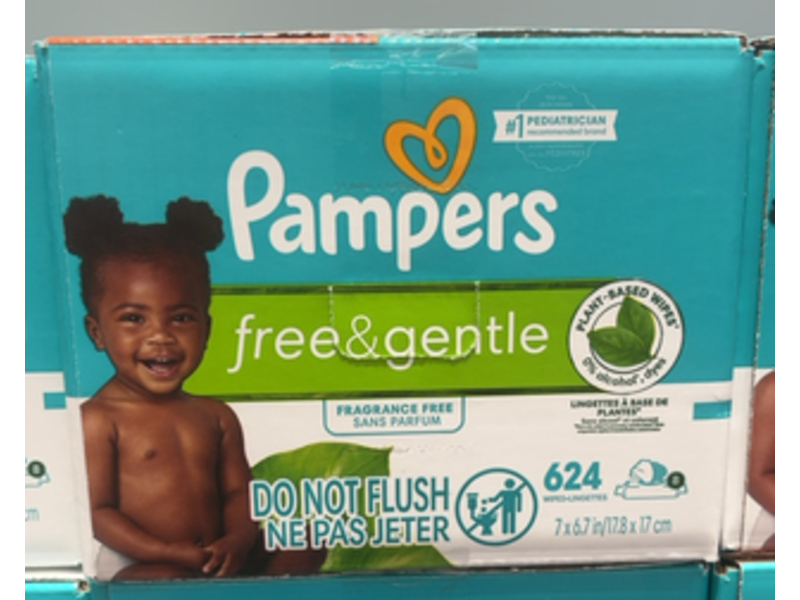 Pampers Free & Gentle Baby Wipes, 624 Count