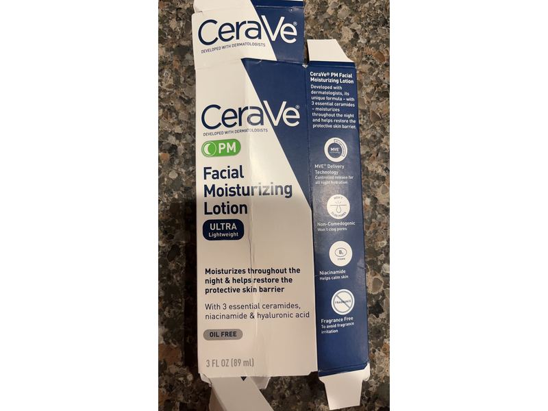 CeraVe PM Facial Moisturizing Lotion, 3 fl oz/89 mL