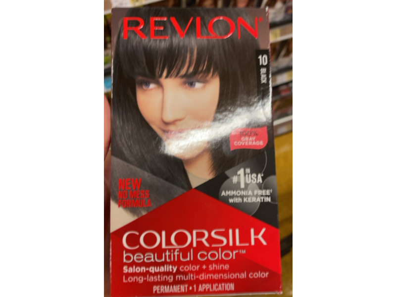 Revlon Colorsilk Beautiful Color Permanent Hair Color, 10 Black,