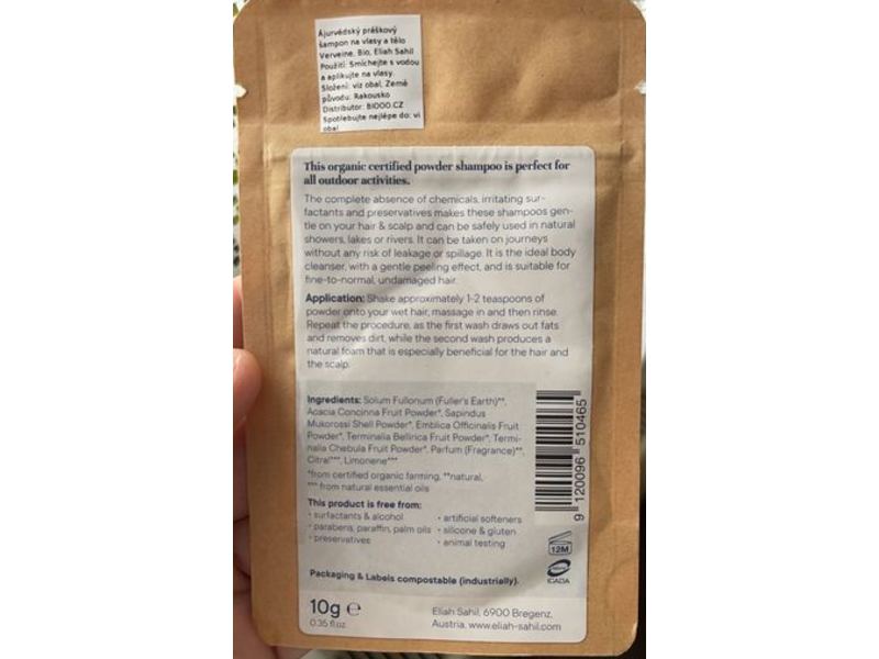 Eliah Sahil Organic Shampoo Outdoor Hair & Body, 10 g