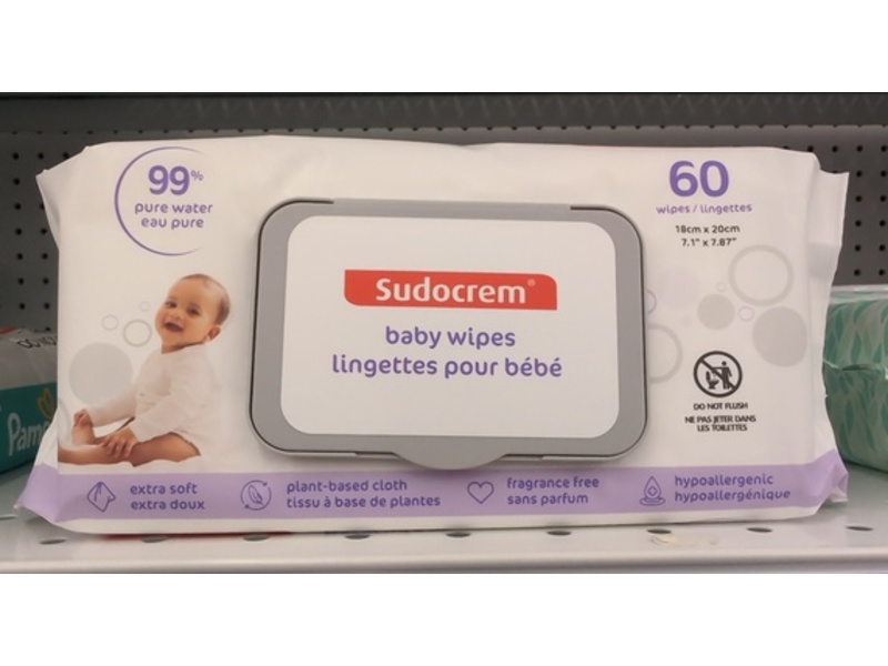 Sudocrem Baby Wipes, 60 Count
