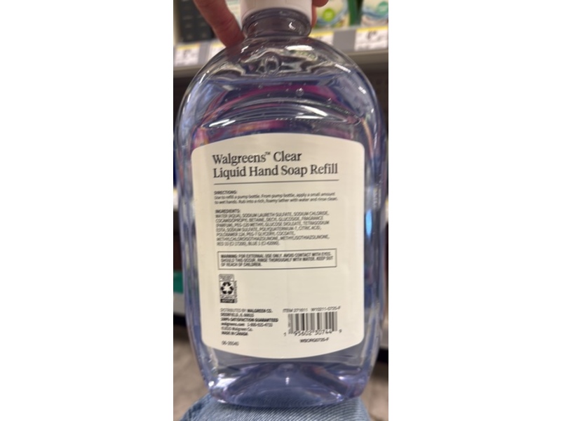 Walgreen's Clear Liquid Hand Soap Refill, 50 fl oz/1.48 L