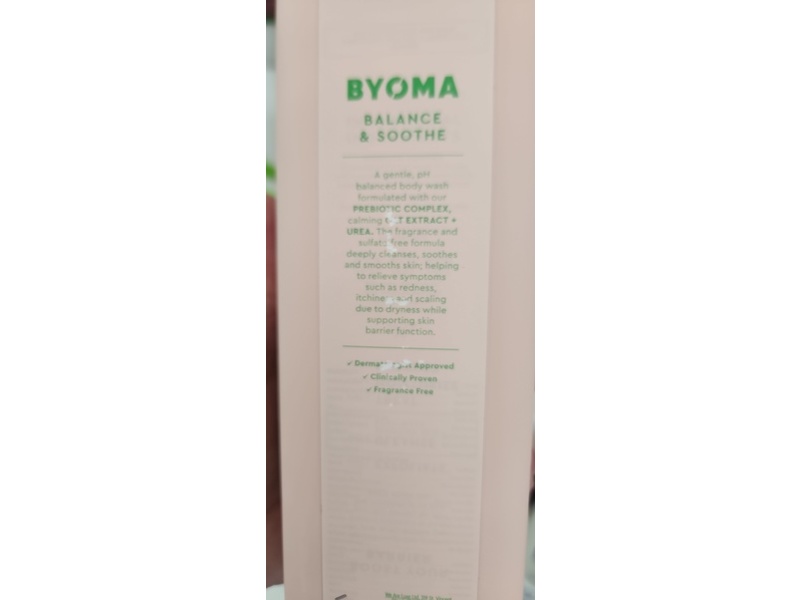 Byoma Sensitive Skin Body Wash, Prebiotic Complex + Oat Extract + Urea, 16.9 fl oz/500 mL