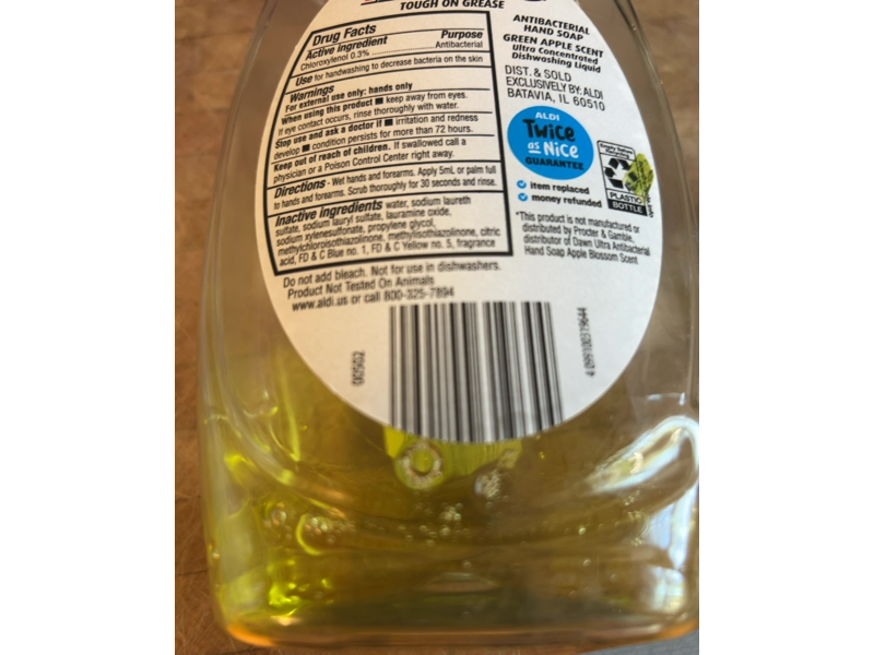 Radiance Tough On Grease Dish Soap, Green Apple, 28 fl oz/828 mL