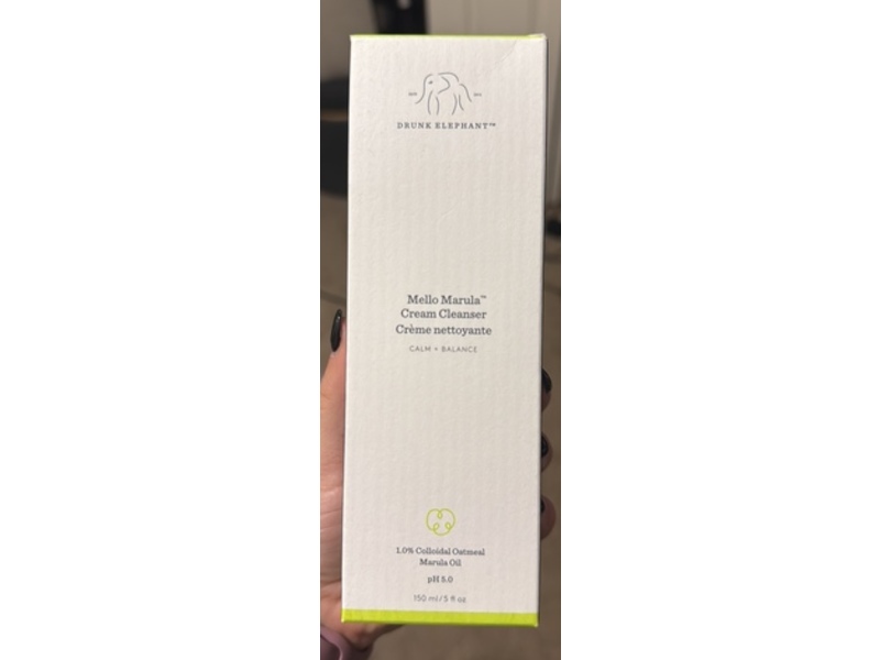 Drunk Elephant Mello Marula Cream Cleanser, 1.0% Colloidal Oatmeal Marula Oil, 5 fl oz/150 mL
