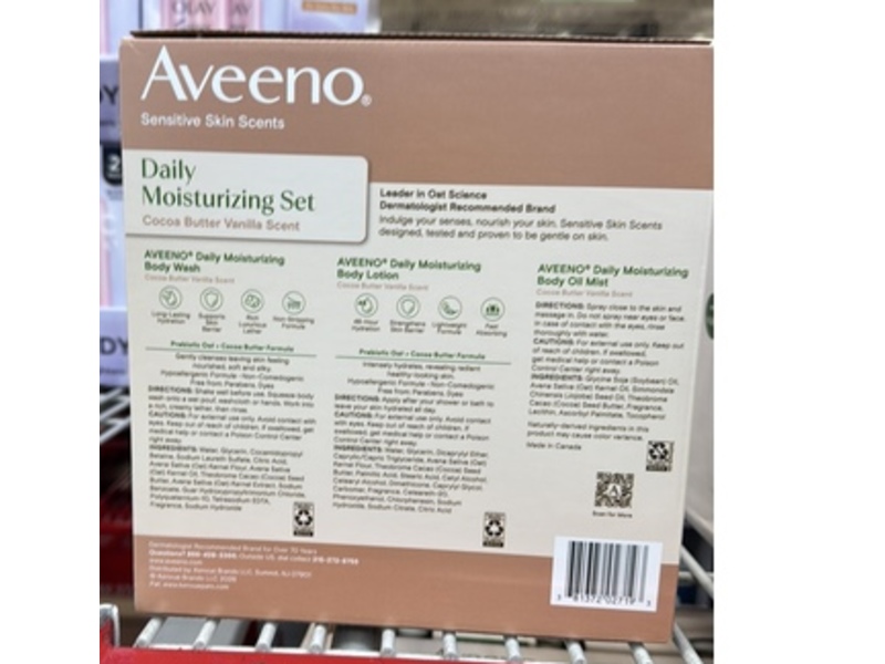 Aveeno Daily Moisturizing Set, Cocoa Butter Vanilla Scent