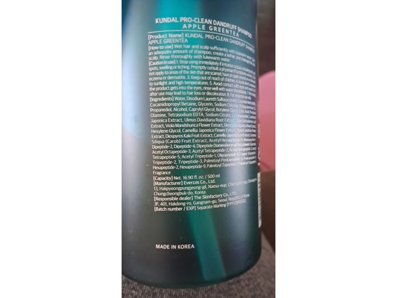 Kundal Dandruff Relief Shampoo, Apple Green Tea, 16.90 fl oz/500 mL