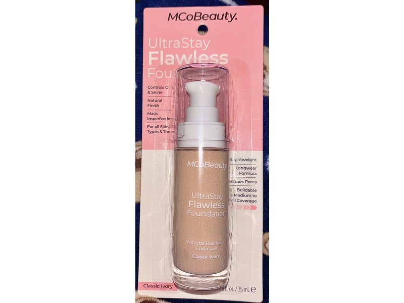 MCoBeauty UltraStay Flawless Foundation, Classic Ivory, 1.18 fl oz/35 mL