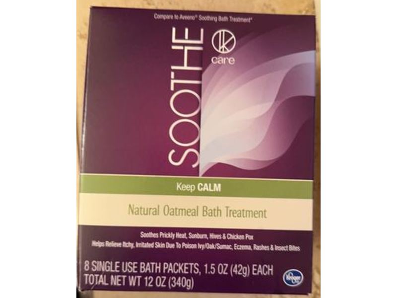 Kroger Soothe Bath Treatment, Natural Oatmeal, 12 oz/340 g, Pack of 8