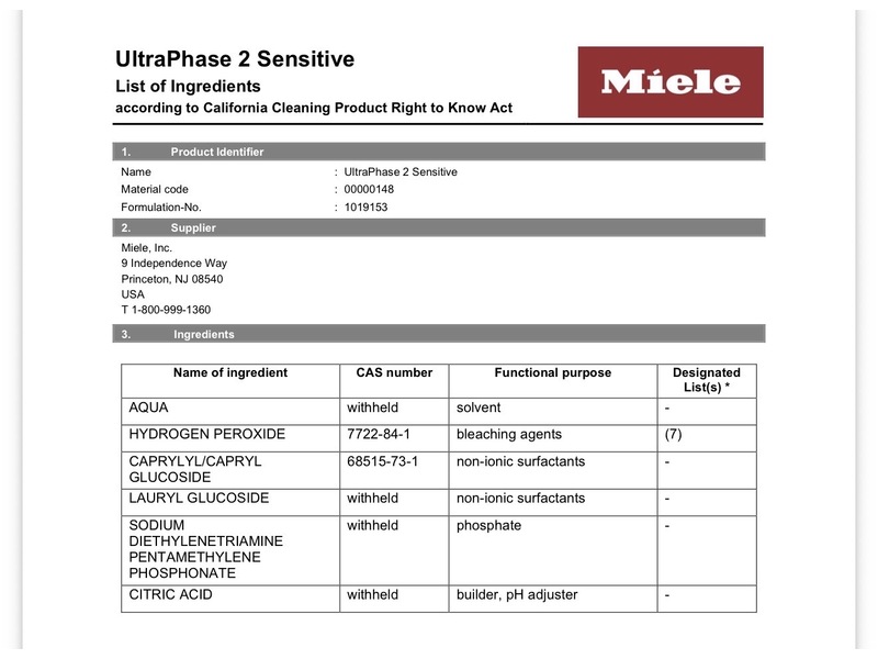 Miele Ultra Phase 2, Sensitive, 48.69 fl oz/1.44 L