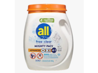 All 4 In 1 Free Clear Mighty Pacs Detergent Pacs, Advanced OXI, 37.5 oz/1.06 g, 56 Count - thumbnail 1