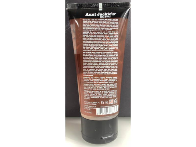 Aunt Jackie's Curl Boss Curling Gel, Coconut Oil, 3 oz/85 g