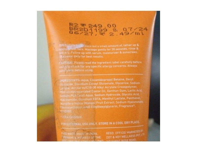 Dot & Key Skincare Mango Detan Gel Face Wash, 100 mL