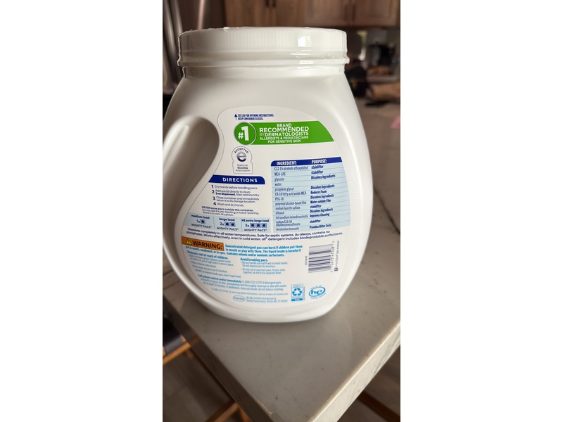 All The Original Mighty Pacs Laundry Detergent, Free Clear, 80 Pacs, 52.9 oz/1.50 kg