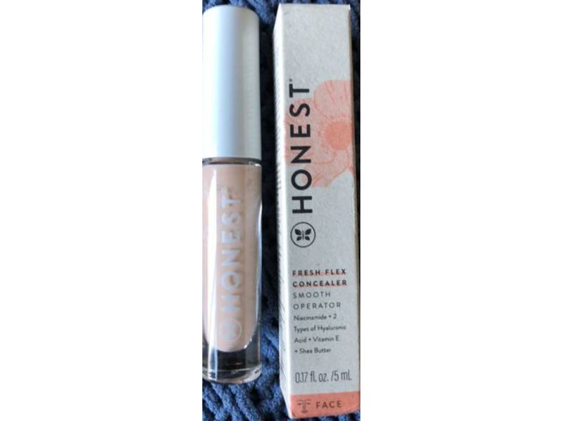 Honest Fresh Flex Concealer Smooth Operator, Niacinamide + 2 Types Of Hyaluronic Acid + vitamin E + Shea Butter, Cream, 0.17 fl oz/5 mL
