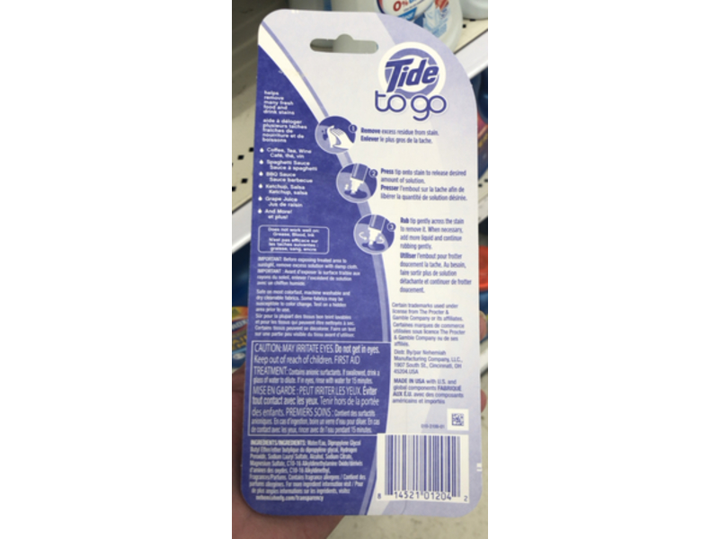 Tide To Go Instant Stain Remover Pen, 0.33 fl oz/10 mL, 3 Count