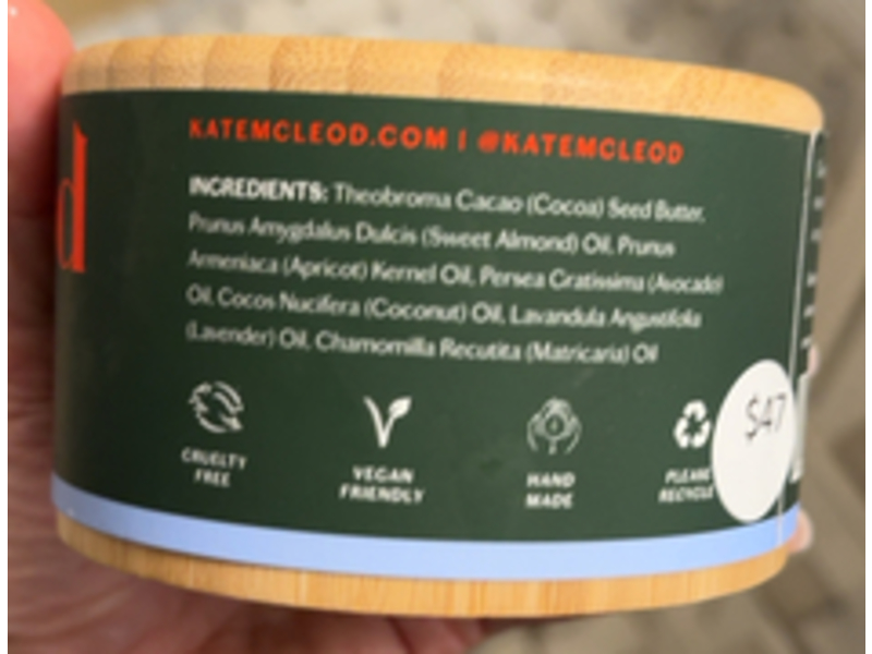 Kate McLeod Body Moisturizer, Sleep Stone, 3.5 oz/100 g