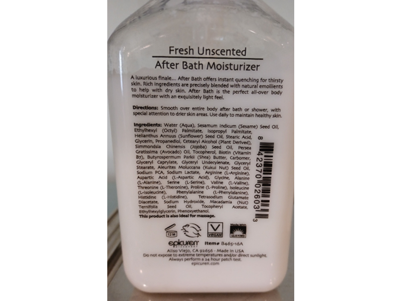 Epicuren Discovery Bath Body Moisturizer, Fresh Unscented, 16 fl oz/473 mL