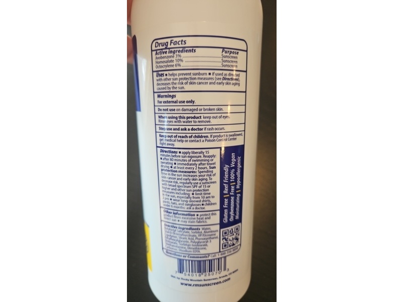 Rocky Mountain Sunscreen, SPF 50, 16 fl oz/473 mL