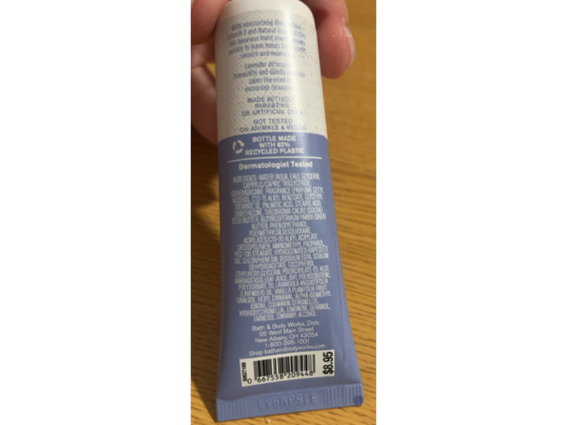 Bath & Body Works Hand Cream, Lavender + Vanilla, 1 fl oz/29 mL