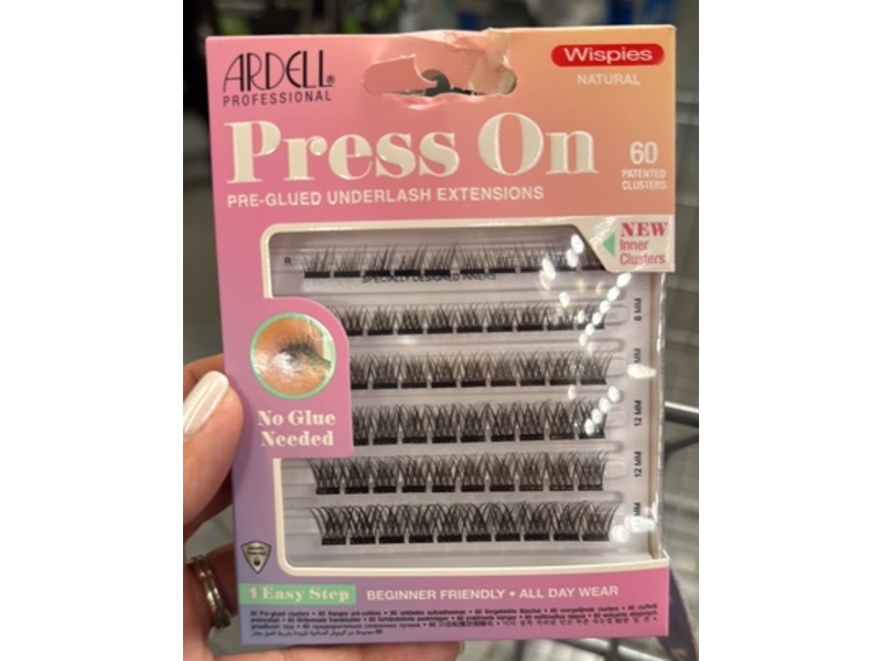 Ardell Press On Pre-Glued Underlash Extensions, Wispies Natural, 60 Count