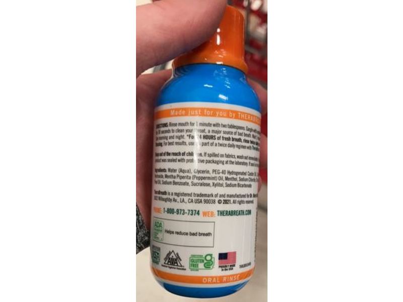 TheraBreath Fresh Breath Oral Rinse, Icy Mint, 3 fl oz/88.7 mL