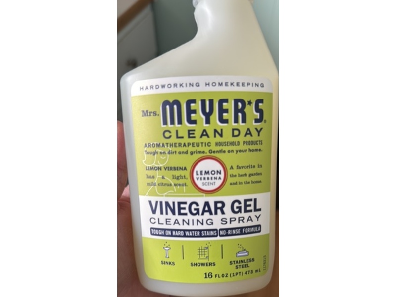 Mrs. Meyer's Clean Day Vinegar Gel Cleansing Spray, Lemon Verbena Scent, 16 fl oz/473 mL