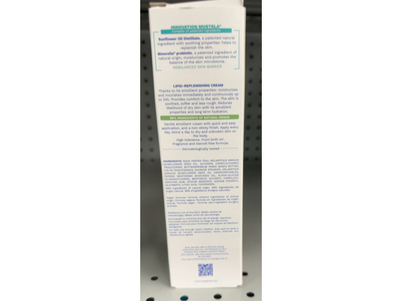 Mustela Stelatopia+ Lipid-Replenishing Cream, 5.07 fl oz/150 mL