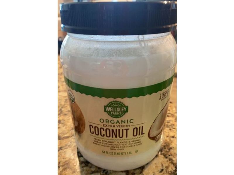 Wellsley Farms Organic Coconut Oil, Extra Virgin, 54 fl oz/1.6 L