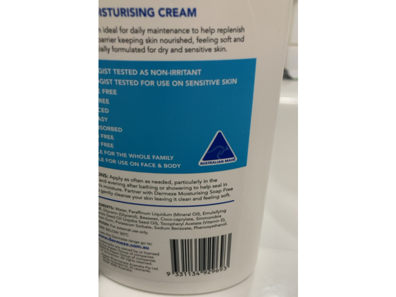 Dermeze Face & Body Moisturising Cream, 500 g