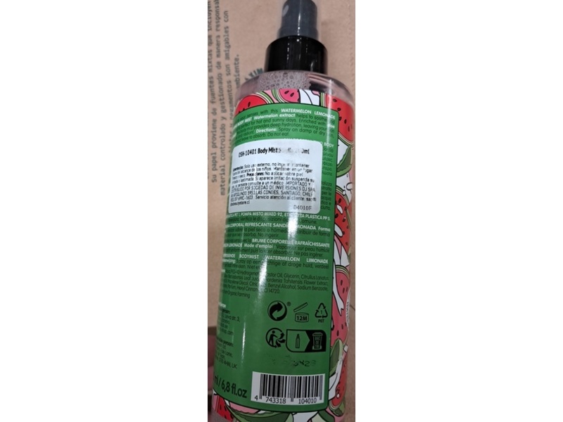 Organic Shop Body Desserts Refreshing Mist, Watermelon Lemonade, 6.8 fl oz/200 mL