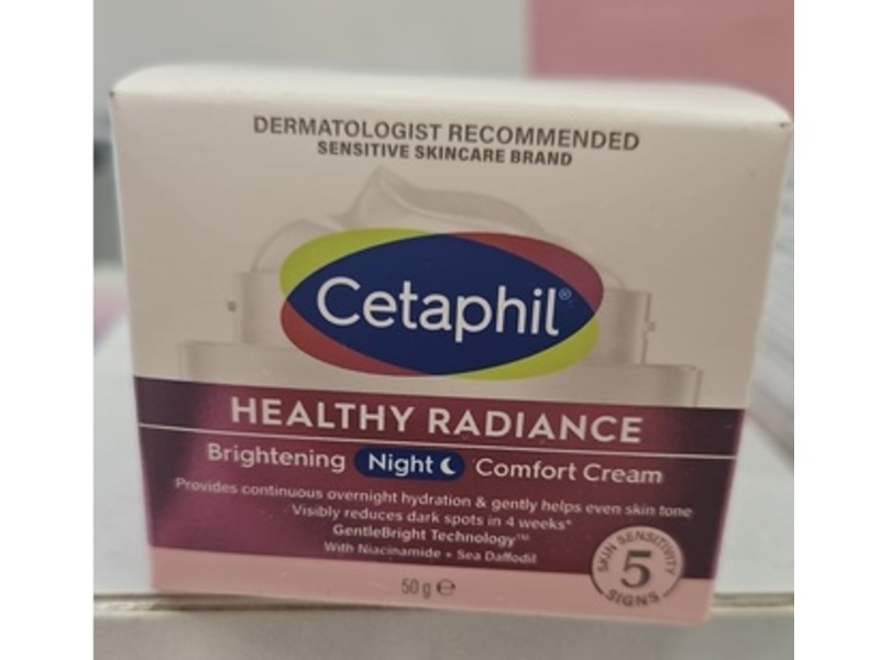 Cetaphil Healthy Radiance Brightening Night Comfort Cream, Niacinamide + Sea Daffodil, 50 g