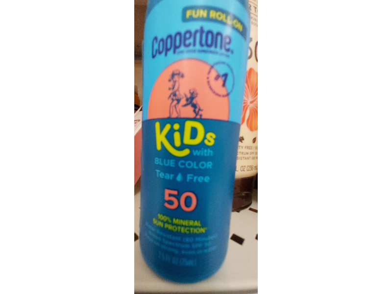 Coppertone Kids Sun Protection Fun Roll On, Blue Color, SPF 50, 2.5 fl oz/75 mL