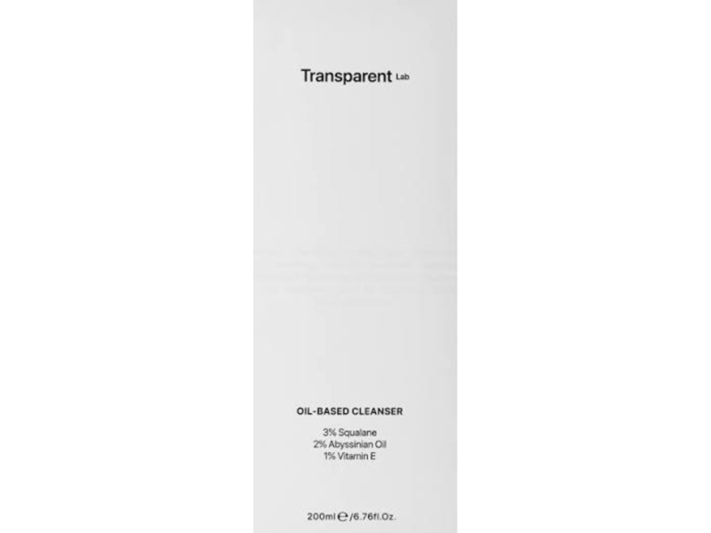 Transparent Lab Oil-Based Cleanser, 3% Squalane, 2% Abyssinian Oil, 1% Vitamin E, 6.76 fl oz/200 mL