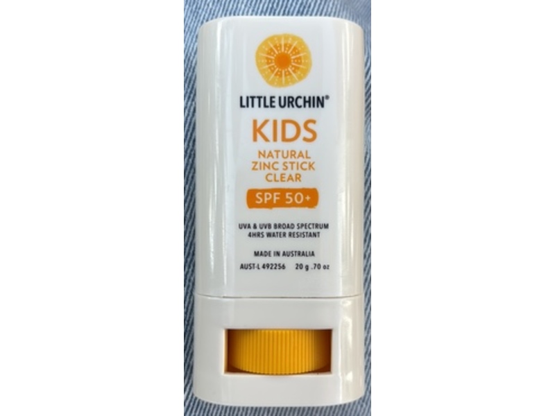 Little Urchin Kids Natural Zinc Stick Clear Sunscreen, SPF 50+, 0.70 oz/20 g