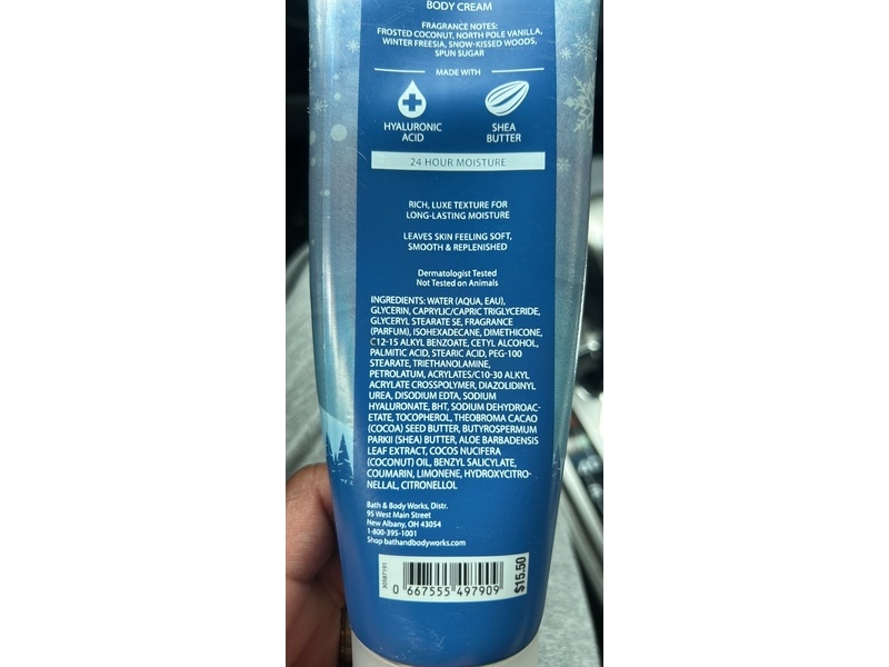 Bath & Body Works Body Cream, Frosted Coconut, 8 oz/226 g, Pack Of 2