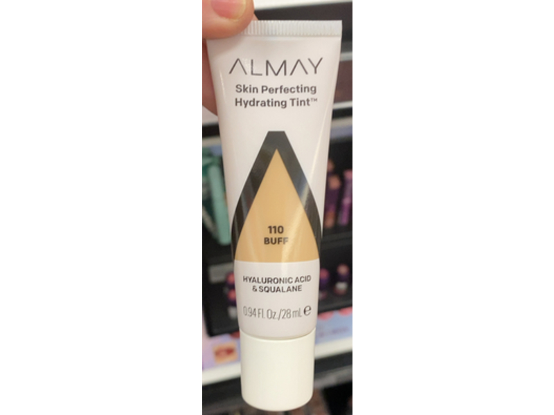 Almay Skin Perfecting Hydrating Tint, Hyaluronic Acid & Squalene, 110 Buff, 0.94 fl oz/28 mL