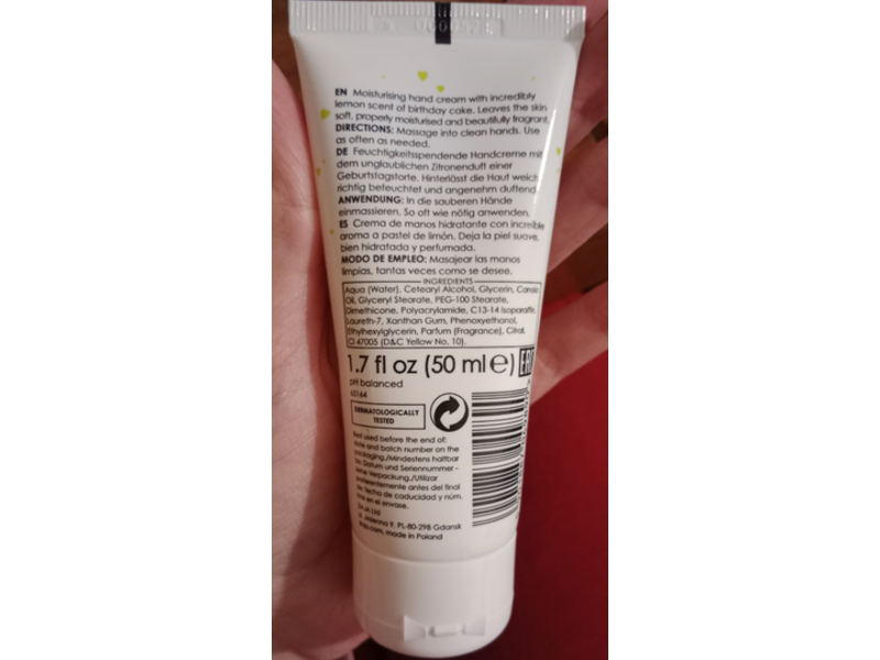 Ziaja Lemon Cake Moisturising Hand Cream, 1.7 fl oz/50 mL