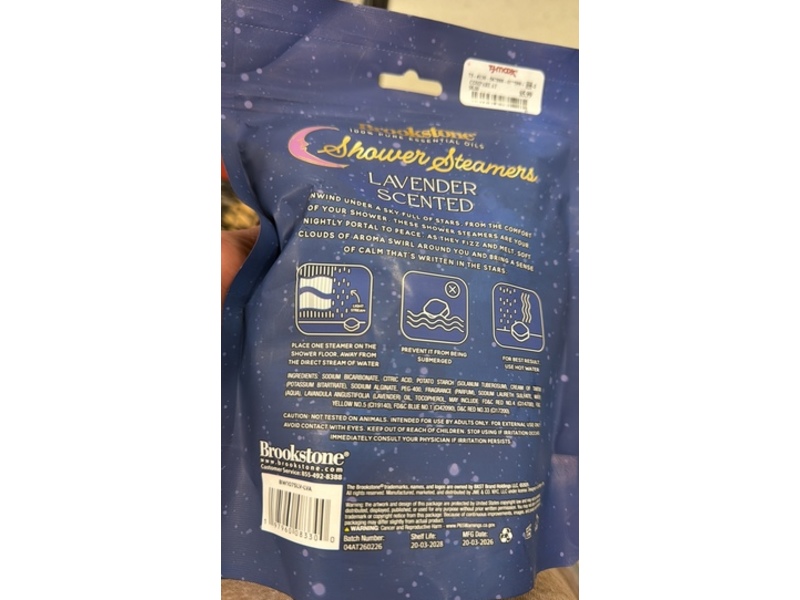 Brookstone Sleep Sanctuary Shower Steamer, Lavender Scented, 1.5 oz/30 g, 12 Count