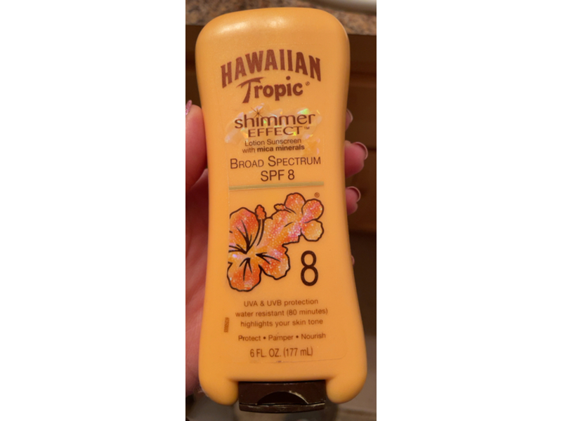 Hawaiian Tropic Shimmer Effect Lotion Sunscreen, SPF 8, 6 fl oz/177 mL